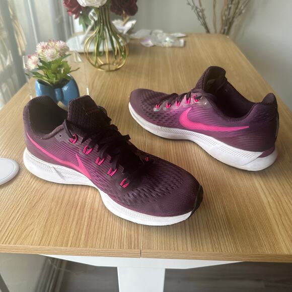 NIKE AIR ZOOM PEGASUS 34 Port Wine Size 9 Purple Sneakers Athleisure Gorpcore - Picture 3 of 12